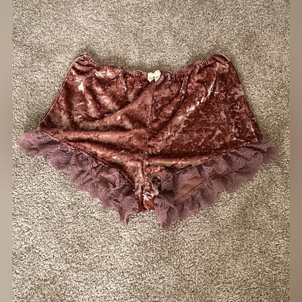 Crushed velvet pajama bottoms